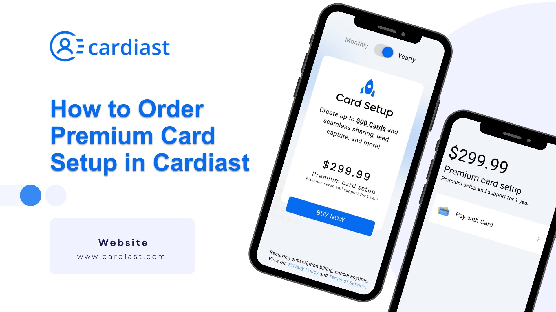 How to order Premium Card Setup